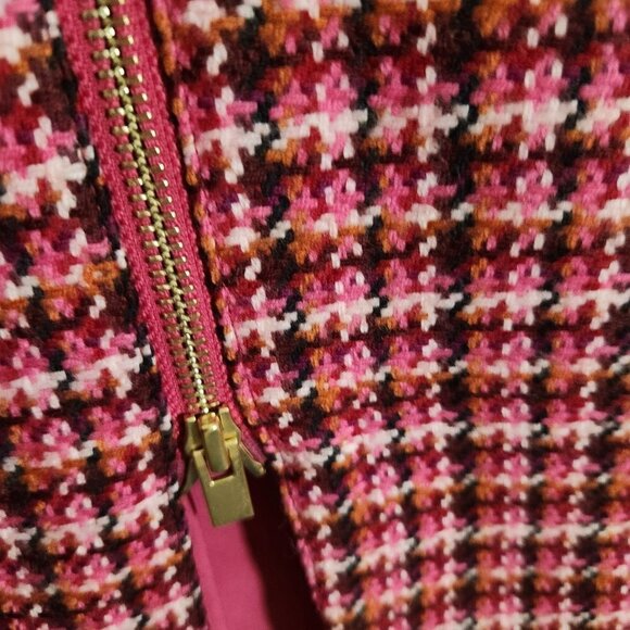 Talbots Pink Tweed Exposed Front Zip Pencil Skirt Size 8p - Picture 4 of 6
